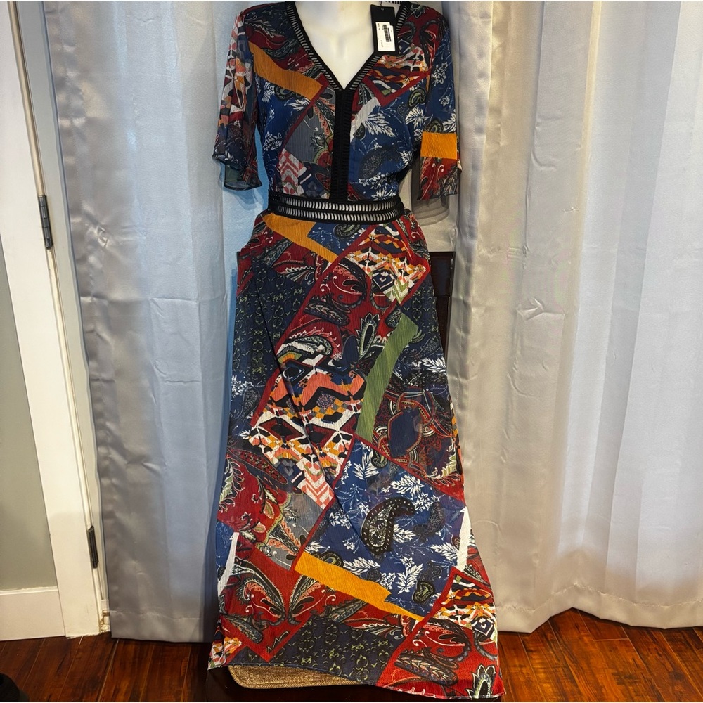 Vibrant Patchwork Maxi Dress